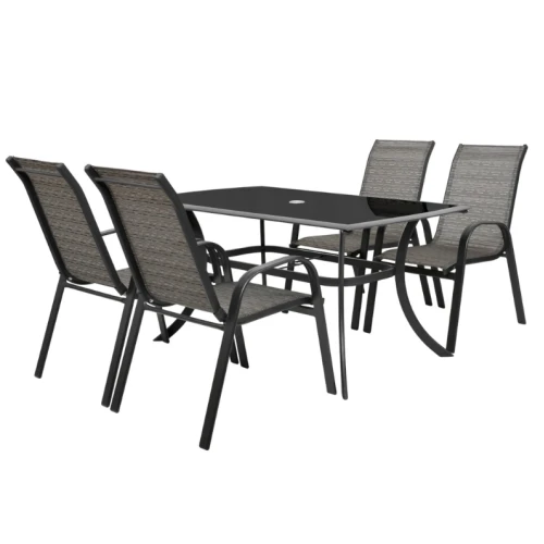 Set mobilier pentru gradina HECHT Honey Set 4, aluminiu/sticla, masa 150 x 90 x 72 cm, 4 x scaune 58 x 74 x 97 cm