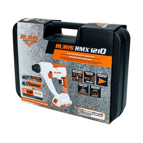 Ciocan rotopercutor pe acumulator RURIS RMX 1210 power alfa up {contine acumulator+incarcator}