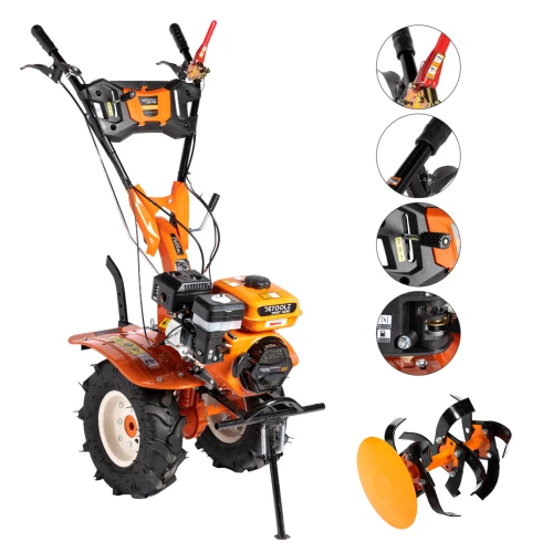 Motocultor Detoolz 8.5cp 212cc, benzina 4T, 3 viteze, pornire manuala, cu roti
