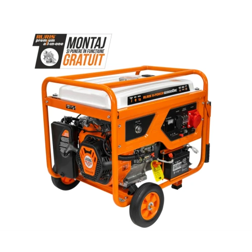 Generator open frame Ruris R-Power GE 8000RC, 15 CP, 7.5 kW, trifazat, benzina, pornire electrica