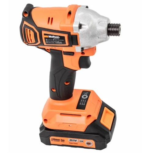 Masina de insurubat cu impact cu acumulator Wolfson - 21V-2.0Ah, 2 acumulatori, Hex 1/4